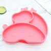 Crianças Silicone Jantar Prato Comida Prato de jantar suplementar Tigela Redonda Praça Split Dinner Plate com ventosa Drop-resistant Cross-border Factory em estoque