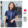 Camisa de Verano de Manga Corta Gris Claro Slim Negocios Entrevista Ropa Formal Hombre y Mujer Mismo Estilo Camisa Profesional Logo Bordado