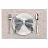 Manteles individuales tejidos de PVC ecológico para restaurante de hotel, resistentes al calor y antideslizantes, manteles de mesa sin lavado, posavasos, tejido fino, colores mixtos