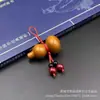 Pingente de Cabacinha de Madeira de Pessegueiro Natural para Mulheres, Pingente de Corrente para Celular Cinnabar, Pingente de Segurança para Chaveiro de Carro Masculino