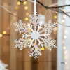 Flocos de Neve de Natal Flocos de Neve de Árvore de Natal Flocos de Neve Acrílicos Transparentes Flocos de Neve Dourados Pingentes de Decoração de Janela