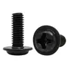 En Stock Tornillos de Máquina de Cabeza Redonda Phillips de Acero Inoxidable 304 Zinc Negro con Arandelas Tornillos de Máquina de Cabeza Plana PWM M1.4-M8
