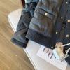 Chaqueta acolchada de algodón estilo Chanel con rombos y costuras de solapa negras para mujer, estilo occidental, de alta gama, elegante y de aspecto entallado, para otoño e invierno.