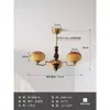 Luz principal de salón vintage estilo francés, lámpara colgante persimmon retro Bauhaus americana, lámpara de madera maciza para protección ocular para estudio, dormitorio y comedor