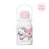 Taza térmica Sanrio para niñas, taza de agua portátil linda con popote para estudiantes de primaria, botella de agua linda de gran capacidad para doble bebida