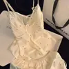Pijama de seda helada para mujer, verano, niñas jóvenes, deseo puro, camisola y shorts, conjunto de ropa para el hogar, sin espalda, pijama sexy para mujer, seda