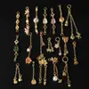 Corrente com Pingente Zakiram Antigo de Ouro Incrustado com Diamante, Cabacinha com Caractere de Bênção, Corrente de Extensão, Acessórios para Colar Pulseira DIY, Atacado