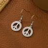 Aretes Pendientes Redondos Nuevos Transfronterizos de Acero de Titanio Estilo Callejero Europeo y Americano Acero Inoxidable para Hombre y Mujer Joyería de Diamantes Árbol de la Vida