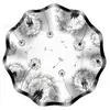 Mu007 Diente de León Pequeño Transparente Planta Placa Ondulada Vajilla Festiva Set de 6 Piezas para 8 Personas Plato de Papel Papel de Seda