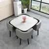 Mesa de Recepção Simples e Combinação de Cadeiras Mesa de Negociação Recepção de Loja Comercial Mesa e Cadeira Mesa Redonda Pequena para Lazer de Escritório