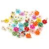 Acero inoxidable de color claro colgante de flor de cristal colgante de margarita flor tejida a mano diy colgante de flor con cuentas de colores