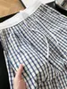 Pantalones de Pierna Ancha a Cuadros con Cintura Patchwork para Mujer, Nuevo Estilo Retro Americano de Verano, Cintura Alta Petite, Caídos, Pantalones Casuales con un Look Relajado