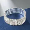 Venta Caliente Transfronteriza 123456 Fila Pulsera Elástica Pulsera Nupcial Combinación Perfecta Diamante Pulsera Completamente de Diamante Pulsera Mayoreo