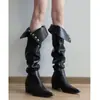 Botas de montar de caña alta, estilo moda europea y americana, punta fina, diseño de nicho, para mujer, convertibles a botas por encima de la rodilla, nuevo estilo 2026