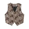Ropa de Mujer para Exportación Transfronteriza Europea y Americana 2025 Moda Delgado Sexy de Botonadura Única Estampado de Leopardo Chaleco Chaleco