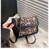 Bolso de Mujer Nuevo Primavera 2025 Moda Transfronteriza Europea y Americana Retro Estampado de Leopardo Bolso Bandolera Versátil de Hombro Sobaco