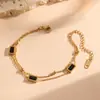 Pulsera de Acero de Titanio Europea y Americana Transfronteriza Exquisita de Piedras Cuadradas de Colores para Mujer Pulsera Cuadrada de Piedras de Colores de Acero Inoxidable