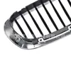 Adecuado para Parrilla de Admisión Modificada de Barra Única de 2 Puertas para BMW Serie 3 E46 de 1998-2001, Parrilla Central Negra con Marco Plateado para Serie 3 E46