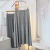 Falda de Modal de Cintura Alta, Estilo Holgado y Relajado para Mujer, Versátil para Primavera y Verano, Corte Amplio, Falda de Longitud Media Adelgazante con Dobladillo Ancho