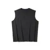 Colete Esportivo Outdoor Estilo Americano, Verão Gola Henley Abotoada Design de Nicho Cor Sólida Sem Mangas Camiseta