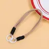 Colgante de juguete de peluche con cordón tejido multicolor, correa de muñeca para teléfono móvil, correa corta de mano con doble hebilla, accesorio de cordón de nailon
