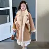 Abrigo con Piel Integrada para Niña 2026 Invierno Largo Cálido Abrigo de Lana Genuina Ropa para Niño Abrigo de Piel para Niños