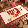 Mantel de Año Nuevo rojo, impermeable, a prueba de aceite, lavable, resistente al calor, tapete para mesa, mantel para mesa de centro con ambiente del Año del Caballo, tapete protector de escritorio