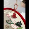 Cadena para Teléfono Móvil de Árbol de Navidad Atmosférico Colgante Personalizado Hecho a Mano con Perlas de Diamante Completo Regalo de Navidad Accesorio Versátil Llavero