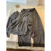 2026 Otoño Temprano Estilo Coreano Nuevo Conjunto de Pijama Sencillo para Mujer con Almohadillas en el Pecho, Se Puede Usar al Aire Libre, Conjunto de Ropa de Casa de Manga Larga y Pantalón Largo