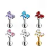 Accesorios para Piercing de Lazo de Aleación de Titanio Incrustados con Circonita, Aretes de Presión, Piercings para Labios, Piercings para Hélice de Oreja, Joyería Directa del Fabricante
