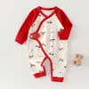 Mameluco de Mariposa para Bebé Recién Nacido 0-6 Meses Estilo Todas las Estaciones Clase A Algodón Puro Pijama Body Protección de Barriga de Bebé Cuello Asimétrico Una Pieza
