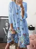 2027 Primavera e Verão Transfronteiriço Nova Roupa Feminina Europeia e Americana Vestido Retro Estampado com Gola Redonda Saia Curta Estampada Digital Multicolorida