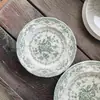 Mesa Occidental Estilo Inglés Casa Señorial Vajilla Plato Bajo Esmalte Plato para Postre Comida Ligera Cuenco de Cerámica para Cereales Taza y Platillo para Té de la Tarde Café