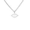 Collar de acero inoxidable con labios huecos y corte de acero de titanio, sencillo y combinable, directo de fábrica de Yiwu, con rejilla de joyería pequeña