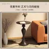 Estante pequeño de lujo retro negro para dormitorio, sustituto de mesa auxiliar para sala de estar, mesa de noche de hierro forjado, estilo americano