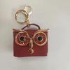 Bolsa para Auriculares con Tachuelas de Imitación de Cuero Transfronteriza, Mini Bolsa para Monedas de Búho, Bolsa con Llavero, Regalo de Vacaciones en Stock