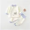 Conjunto de roupas de outono para bebê JQ Jingqi, conjunto de roupa íntima térmica para bebê outono e inverno, calça de outono para recém-nascido, pijama acolchoado separado para crianças
