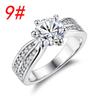 Desejo novo anel de zircônia redonda com seis garras multi-diamante moda popular anel comércio exterior fábrica atacado desejo