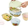 Lonchera de alta calidad y gran capacidad, recipiente para almuerzo apto para microondas, caja compartimentada para conservar la frescura, lonchera sellada para trabajadores de oficina y uso doméstico