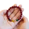 Pulsera Dios de la Riqueza de cinco vías cinabrio de imitación para hombres y mujeres año de nacimiento madera dorada agua fuego tierra pulsera de ágata de cinco colores venta al por mayor en vivo