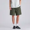 Também Parar Shorts de Cinco Pontos Elásticos Leves Amassados Masculino Verão Bolsos Grandes 3D Retos Soltos Casuais Calças de Comprimento Médio