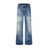 Yidao Vintage 2026 Otoño Nuevo Estilo Americano Lavado Retro Ojo de Gato Desgastado Jeans de Pierna Recta para Hombre