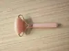 Conjunto de Rolos de Massagem Rosa Quartzo Resina Jade Sintético Bastão de Beleza Massageador Facial Rolo de Cabeça Dupla Conjunto de Raspagem