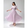 Comercio Exterior Ropa de Mujer 2026 Primavera/Otoño Nuevo Vestido Largo de Manga Corta de Lunares Cardigan Ceñido a la Cintura Vestido de Cuello en V