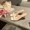 Sandalias de Verano de Tacón Alto Estilo Celebridad de Internet para Mujer, Sandalias de Exterior Elegantes y con Estilo, Zapatos Cuadrados Versátiles para Mujer para el Verano