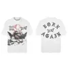 Saint vintage Estilo Americano High Street Holgada Vtg Camiseta de Manga Corta para Hombre Camiseta Estampada Alfabeto Figura Camiseta Urbana