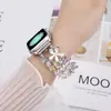 Para Apple Applewatch S9 Reloj S8 Color Pintura al Óleo Flor Mariposa Pulsera iwatch se Correa