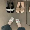 Primer encuentro con Ji Po y sandalias negras de punta abierta, zapatos de hada para usar al aire libre, vestido de verano 2026 con tacones altos, sandalias pequeñas