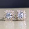 Cao Shi Coréia Dongdaemun Mais Vendidos Simples Pequenos Quadrados Brincos de Zircônia Elegantes Versáteis Lindo Joia de Celebridade
