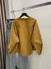 Camisa de moda estilo Hong Kong, doble botonadura, cuello mao pequeño, manga larga, top rejuvenecedor, novedad otoño 2026, holgada, versátil